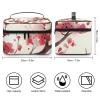 HJUQNGF Japanese Spring Plum Floral Cosmetic Bag, Portable Toiletry Bag, Large Capacity Travel Makeup Bags, Beauty Organizer for Full-Sized Shampoo Conditioner Brushes Set Accessories view 2