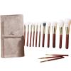Kabuki Foundation Brush Premium Makeup Brush for Liquid, Cream, and Powder Makeup Brush Set 14Pcs (14 Brushes + Gray Bag) view 1