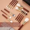 Kabuki Foundation Brush Premium Makeup Brush for Liquid, Cream, and Powder Makeup Brush Set 14Pcs (14 Brushes + Gray Bag) view 3