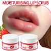2PCS Strawberry Conditioning Lip Scrub Kit,Moisturizing Lip Sleeping Mask Long Lasting Hydrating Lip Scrubber Exfoliator Lip Care Products for Men & Women view 2
