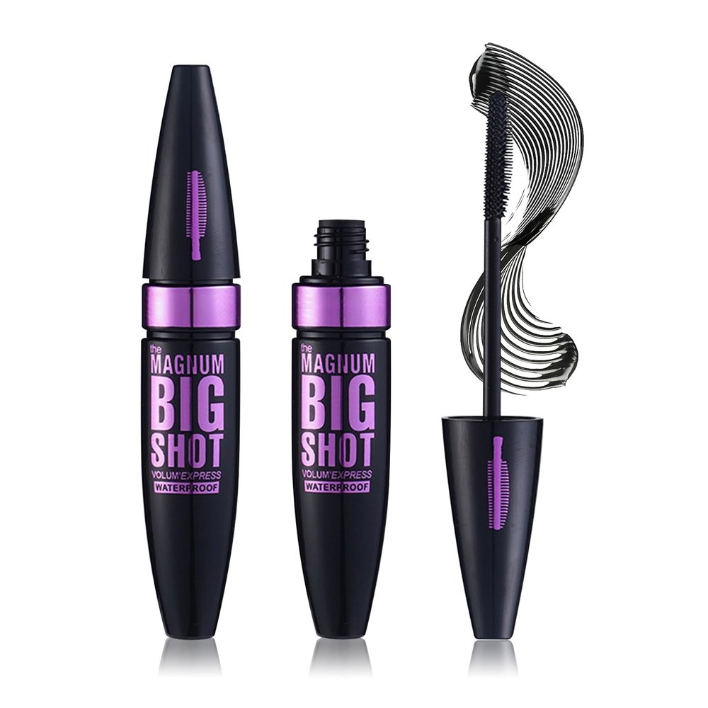 2 Pack 4D Silk Fiber Lash Mascara,Lengthening and Thick,Long Lasting Waterproof Mascara Set for Women,All Day Smudge-Proof,Volume and Length BlackF