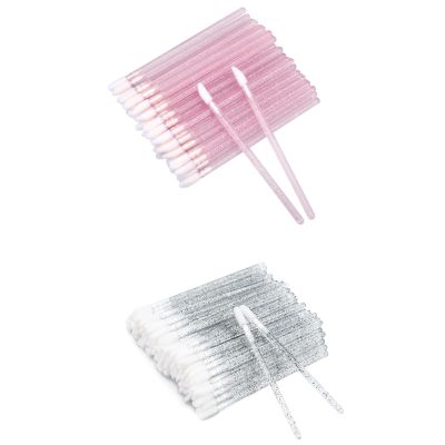 200PCS Glitter Crystal Lip Brush, Disposable Lip Brushes, Lip Gloss Applicators,Lip Gloss Wands Applicator Perfect Makeup Tool Kits