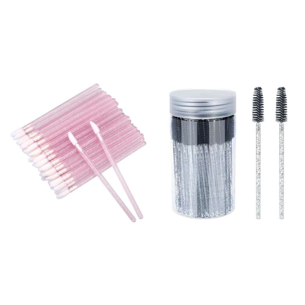200PCS Glitter Crystal Lip Brush and Eyelash Brushes Applicator Perfect Makeup Tool Kits