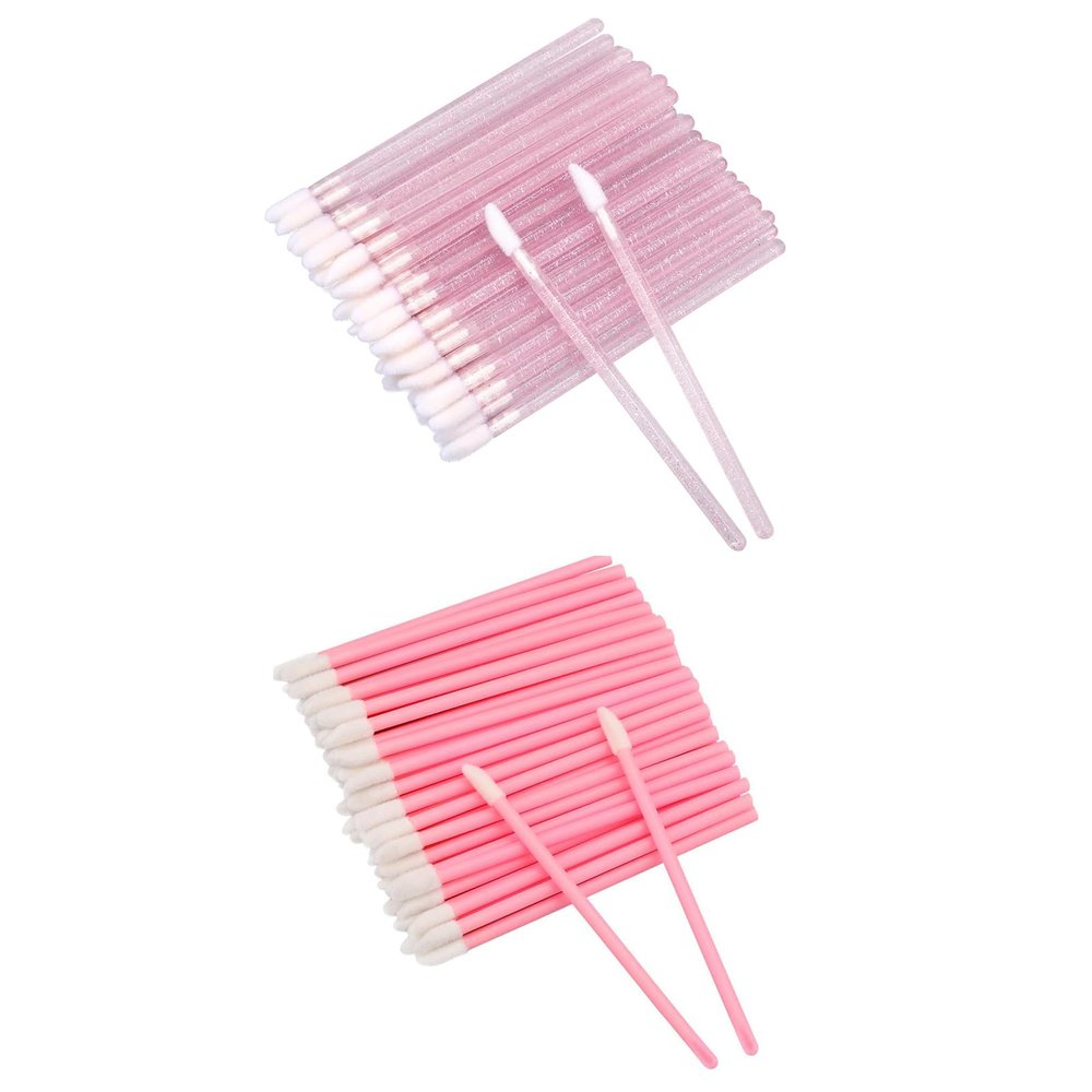200PCS Glitter Crystal Lip Brush, Disposable Lip Brushes Lip Gloss Applicators Lipstick Gloss Wands Applicator Perfect Makeup Tool Kits