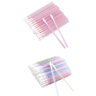 200PCS Glitter Crystal Lip Brush, Disposable Lip Brushes Lip Gloss Applicators Lipstick Gloss Wands Applicator Perfect Makeup Tool Kits