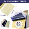 50pcs Tattoo Stencil Paper, Urknall Tattoo Transfer Papers A4 Size Transfer Paper 4 Layer Tattoo Tracing Papers DIY and Thermal Stencil for Tattooing Supplies Tattoo Kit view 3