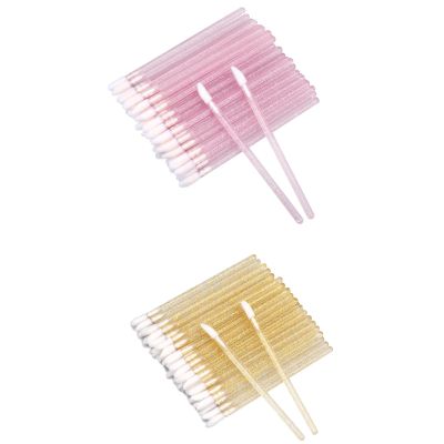 200PCS Glitter Crystal Lip Brush, Disposable Lip Brushes Lip Gloss Applicators Lipstick Gloss Wands Applicator Perfect Makeup Tool Kits