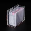 Acrylic Transparent Eyelash Storage Box, 8 Layers False Eyelashes Glue Pallet Holder Display Grafting Eye lashes Extension Close-Packed Display with 8 Pallets Clear Makeup Organizer (Marble White) view 2