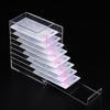 Acrylic Transparent Eyelash Storage Box, 8 Layers False Eyelashes Glue Pallet Holder Display Grafting Eye lashes Extension Close-Packed Display with 8 Pallets Clear Makeup Organizer (Marble White) view 3