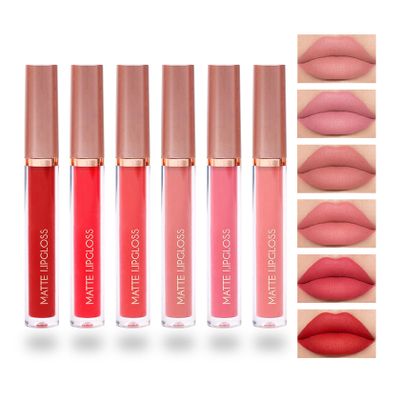 6 Colors Lip Tint Stain Set,Mini Liquid Lipstick Moisturizing Long Lasting Plumping High Pigmented Lip Gloss Set,Lightweight Non-Stick Cup Matte Lipstick for Waterproof Cheek and Lip Tint Makeup D