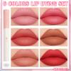 6 Colors Lip Tint Stain Set,Mini Liquid Lipstick Moisturizing Long Lasting Plumping High Pigmented Lip Gloss Set,Lightweight Non-Stick Cup Matte Lipstick for Waterproof Cheek and Lip Tint Makeup B view 2