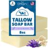 Beef Tallow Soap Bar  All Natural Grass Fed Tallow Soap Lavender  Moisturizing Face & Body Wash Great for Eczema, Dry, Itchy, Sensitive Skin  Handcrafted Bath Soap for Adults, Kids, Made in USA view 1