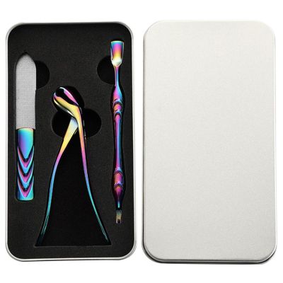 3 Pcs Cutter Set With File Large Opening Fingernail Cutter Stainless Steel Toenail