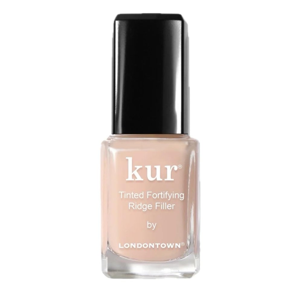 LONDONTOWN Kur Nail Ridge Filler - Smoother - Fortifying, Self Leveling Base, Vegan, Cruelty Free, Paraben Free, Apricot-Beige, 0.4 fl oz