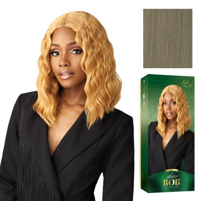 Sensationnel Chicbob Lace Frontwig - Lob Unit 6 Face Framing Glueless Wig Wide 5 Inch Deep Part Synthetic Preplucked Hairline (OXIDIZEDSILVER)