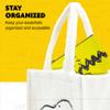 Concept One Peanuts Woodstock Travel Makeup Bag, Trapezoid Cosmetic Organizer Pouch for Women, Yellow view 4