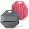 2 Pack Silicone Body Scrubber, Exfoliating Body Scrubber for Sensitive Skin, Silicone Loofah with Anti-Slippery Handle, Stays Clean Easily, Travel-Friendly for Men & Women (Gray + Purple) view 1