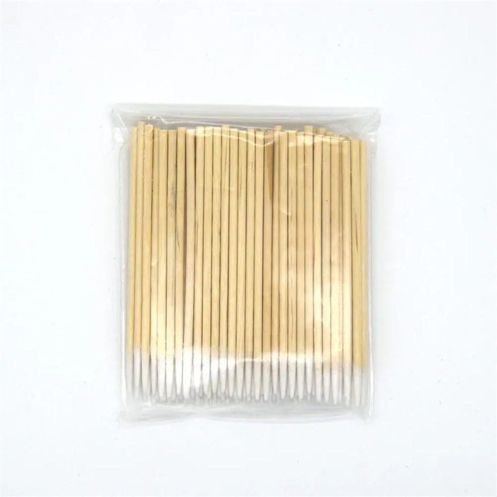 100Pcs Thin Headed Cotton Swabs Disposable Sticks With Cotton On The Tip Pointed Wooden Cotton Buds