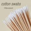 100Pcs Thin Headed Cotton Swabs Disposable Sticks With Cotton On The Tip Pointed Wooden Cotton Buds view 2