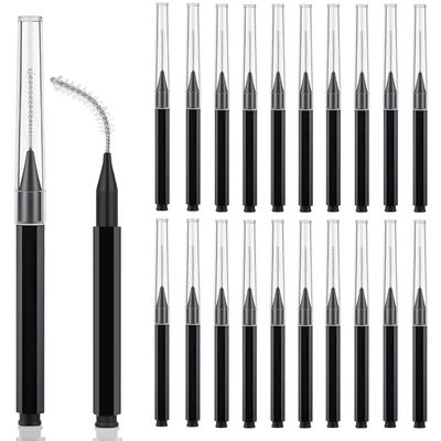 20 Pcs Micro Eyebrow Brush, Eyebrow Spoolie Brow Lamination Brush Spoolies for Eyebrows Eyelash Brushes Lash Lift Tool for Eyebrows and Eyelashes Extensions, Black