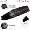 Clip in Hair Extensions Real Human Hair, Ombre Black Balayage Silver Highlights Hair Extension Real Human Hair Clip ins 14 Inch 7pcs Double Weft Hair Extensions Remy Human Hair Clip in Extensions 70G view 4