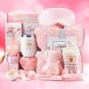 LuckyBundle Birthday Gifts for Women - Luxury Self Care Gift Basket for Her, Mom, Sister, Bestied Coworker - Unique Spa Care Package with Flannel Blanket - Ideal for Mother's Day, Get Well Soon view 1
