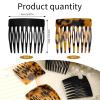 4pcs French Hair Side Combs, Black & Dark Leopard Small French Slide Comb Decorative Twist Hair Strong Hold Clips Hair Styling Accessories Gift for Women Girls view 2