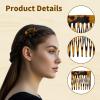 4pcs French Hair Side Combs, Black & Dark Leopard Small French Slide Comb Decorative Twist Hair Strong Hold Clips Hair Styling Accessories Gift for Women Girls view 3