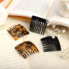 4pcs French Hair Side Combs, Black & Dark Leopard Small French Slide Comb Decorative Twist Hair Strong Hold Clips Hair Styling Accessories Gift for Women Girls view 4