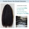 Kinky Straight Knotless Pre Separated Crochet Human Hair Extensions Pre Looped Braids Bundles With Threading Burmese Virgin Human Hair for Braiding Micro Link Meadow Hair 16inch 120g view 3