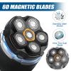 2 pcs 6 Blade head shaver Replacement heads Compatible with Wyklaus Redbreak Detona DOAO head shaver view 3