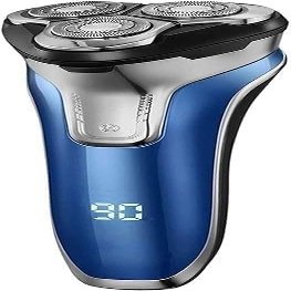 YREAJZVS Electric Razor, Rechargeable Electric Shaver 100% Waterproof Wet & Dry Rotary Shavers for Men Electric Shaving Razors with Pop-up Trimmer, LED Display