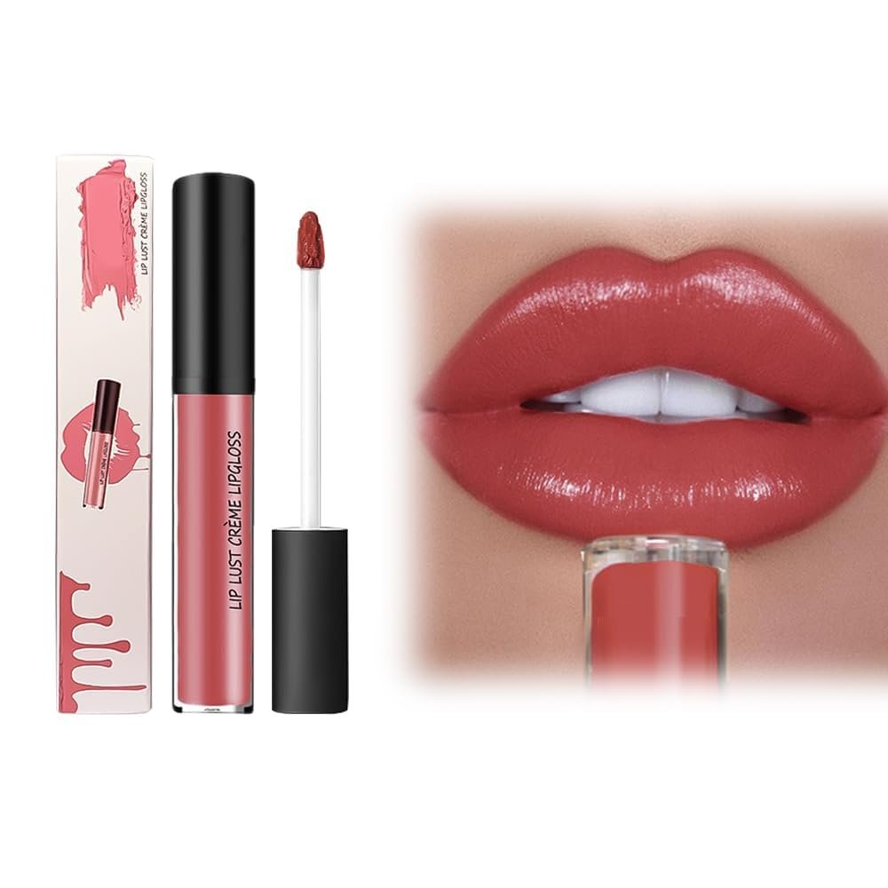 12 Color Cream Lip Gloss, 2025 New Long-Lasting Moisturizing Velvet Lip Lipstick, Waterproof, Non-Fading, Hydrating Tint Natural Jelly Lipstick Suitable for Girls and Women (#11)