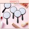Vinsot 100 Pcs Handheld Mirror Bulk Small Hand Compact Mirrors with Handle Plastic Travel Makeup Portable 3.94 x 2.16 Inch for Birthday Dress up Wedding Practice Pronunciation (Black) view 4