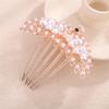 Aimimier Dainty Peacock Faux Pearl Hair Side Combs Faux Pearl Crystal Decorative Metal Comb Party Wedding Bridal Hair Accessories for Women view 2