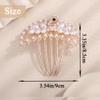 Aimimier Dainty Peacock Faux Pearl Hair Side Combs Faux Pearl Crystal Decorative Metal Comb Party Wedding Bridal Hair Accessories for Women view 3