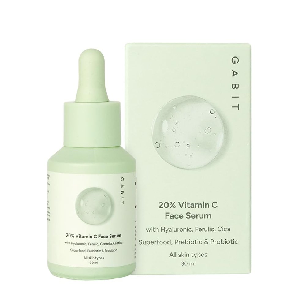 20% Vitamin C Face Serum for Glowing Skin | Brightening Serum for Dark Spots, Dull Skin, Tanned Skin | Improves Wrinkles | Hyaluronic, Ferulic, CiCa, Prebiotic, Probiotic | Oil & PEG free |30 ml