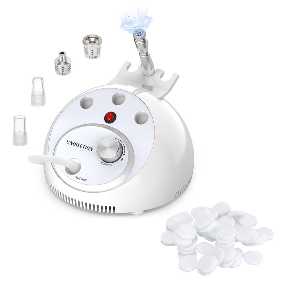 UNOISETION 2 in 1 Microdermabrasion Machine Bundle with 250 PCs Microdermabrasion Cotton Filters Pads