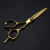 JMURESXDV Hair Cutting, 5 Inch Professional Steel Scissor Gold Hair Haircut Thinning Barber Tools Cutting Shears Hairdressing Set view 3