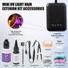 V Light Hair Extensions Kit  Portable Handheld V Light Machine with 6 LED Beads & Complete Set of Accessories: Extension Lamp, V Light Glue *2, V Light Removers *2, Remover Tool(Black) view 2