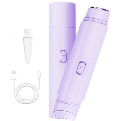 New Pinsliee Electric Razors for Women, Glowhave Double Headed Bikini Trimmer, Body Hair Shaver, Travel Razors for Women, Suitable for Underarms, Legs, Arms,Face (Pink Purple)