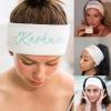 1 8 pcs Customize Logo White Hair Band Beauty Salon Towel Bathroom Monogram Letters Spa Headbands Microfibre Towels Facial Headbands for Women (8pcs) view 3