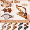 10 Pcs Flat Hair Clips for Women, 3 Styles Tortoise Flat Claw Clips, Strong Hold No Slip French Flat Hair Clips for Thin Thick Curly Hair, Tortoiseshell view 2