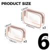 AURUZA 6 Pack Travel Toiletry Bag, Clear Makeup Bag, TSA Approved Cosmetic Bag with Zipper, Clear Organizer Carry on Bag for Women, PVC Cosmetic Pouch (Rose Pink, 6 Packs) view 2