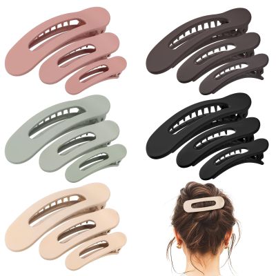 15 PCS Flat Claw Clips, 5 Colors Flat Hair Clips 3 Sizes Hair Claws for Women Girls Accessories Barrettes for thick Thin Hair