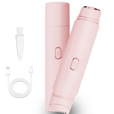 New Electric Bikini Trimmers for Women, Travel Razors, Glowhave Double Headed Shaver, Body Hair Trimmer, Rechargeable Painless Professional Shaver, Suitable for Underarms, Legs, Arms,Face (Pink)