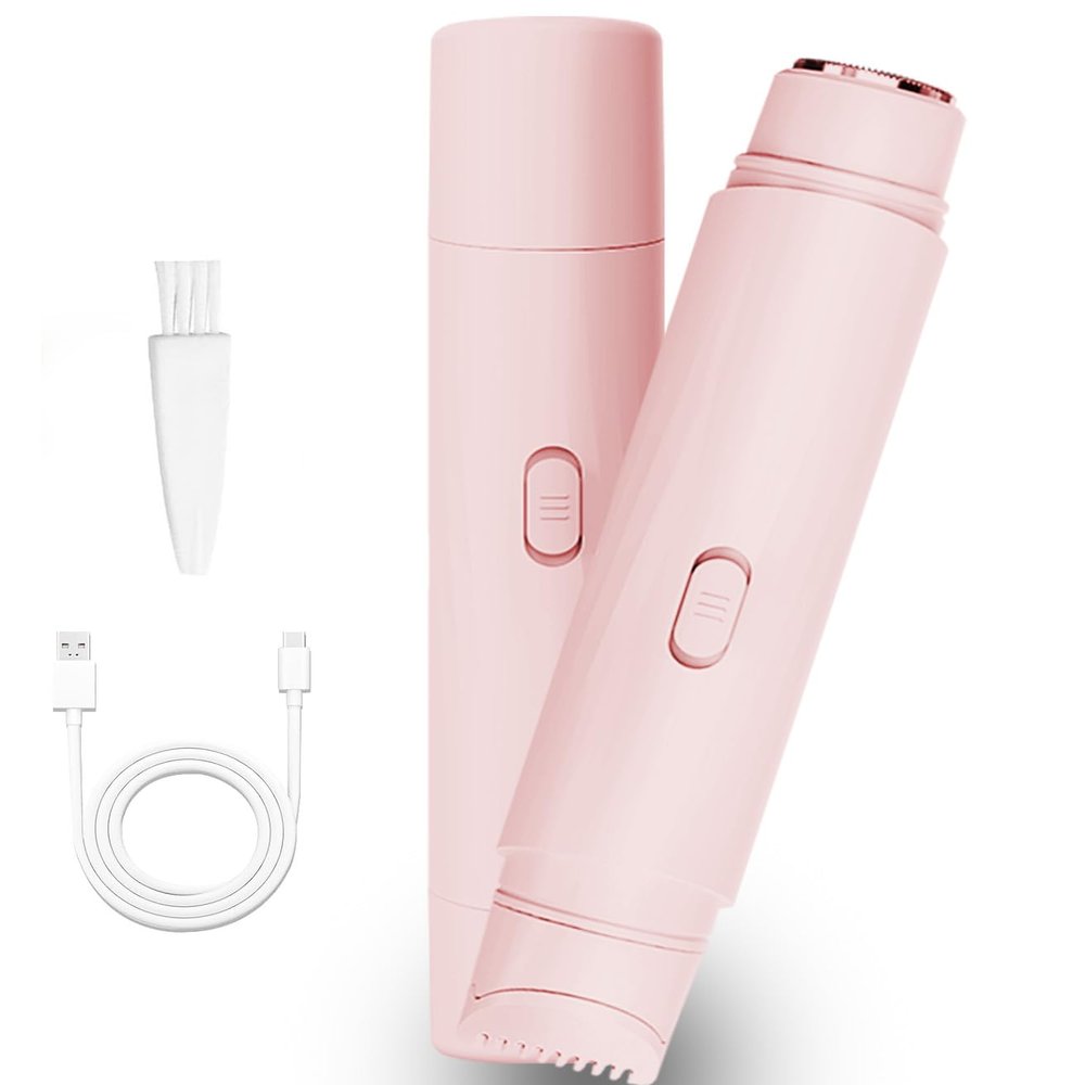 New Electric Bikini Trimmers for Women, Travel Razors, Glowhave Double Headed Shaver, Body Hair Trimmer, Rechargeable Painless Professional Shaver, Suitable for Underarms, Legs, Arms,Face (Pink)