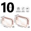 10 Pack Travel Toiletry Bag, Clear Makeup Bag, TSA Approved Cosmetic Bag with Zipper, Clear Organizer Carry on Bag for Women, PVC Cosmetic Pouch for Airport Airline Compliant (Rose Pink, 10 Packs) view 2