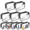 AURUZA 10 Pack Travel Toiletry Bag, Clear Makeup Bag, TSA Approved Cosmetic Bag with Zipper, Clear Organizer Carry on Bag for Women, PVC Cosmetic Pouch view 1