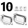 AURUZA 10 Pack Travel Toiletry Bag, Clear Makeup Bag, TSA Approved Cosmetic Bag with Zipper, Clear Organizer Carry on Bag for Women, PVC Cosmetic Pouch view 2